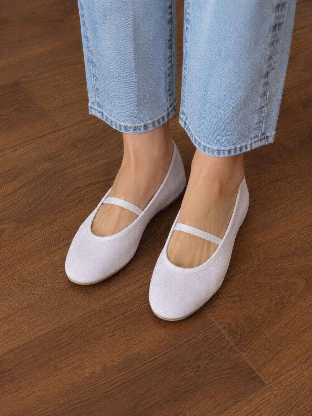 Womens Size 5 (UK 3) White Ballet Flats Minimal Classic Slip On New